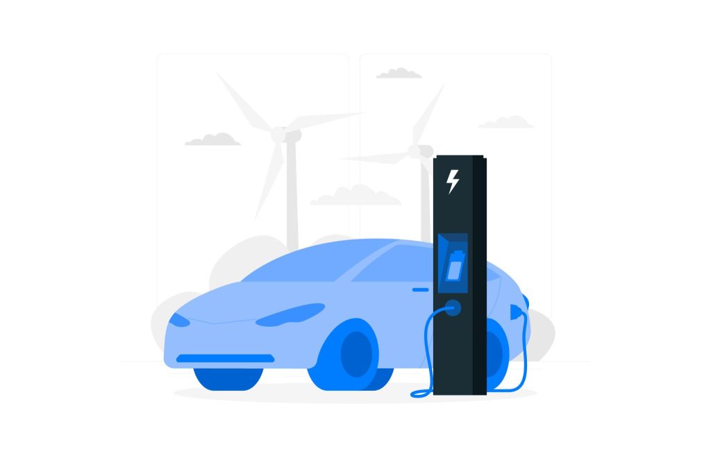 image showing electric vehicle charging