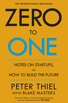 Image shows startup book written by Peter Thiel